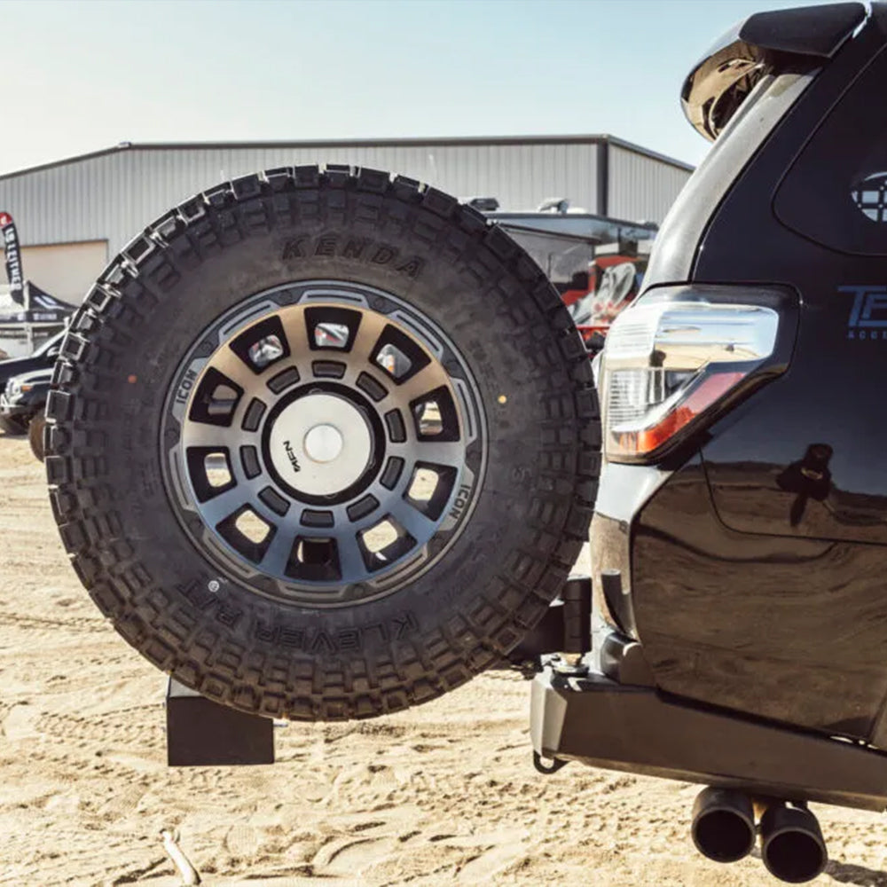 48002651 | Rear Bumper w/ Wheel Carrier & Jerrycan Holder | Toyota 4Runner 2018-2024 with mounted spare tire